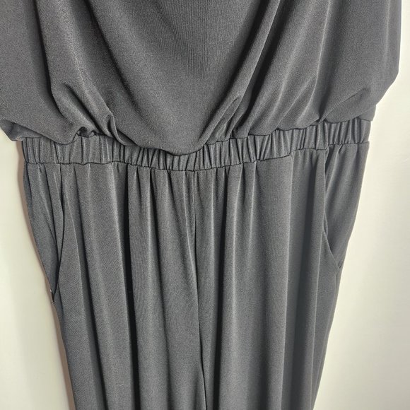 Calvin Klein Cowl Neck Wide Leg Black Jumpsuit, Size 8 - Picture 4 of 10